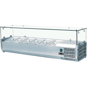 Βιτρίνα  120 cm  για 4 λεκανάκια GN 1/3