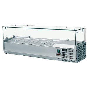 Βιτρίνα  120 cm για 5 λεκανάκια GN 1/4