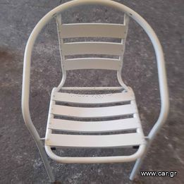 Καρέκλες αλουμινίου άσπρες 8 τεμάχια .
