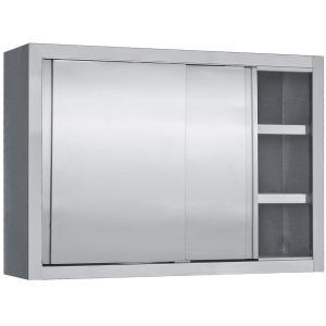 Ποτηριέρα 240×35 με συρόμενες inox πόρτες