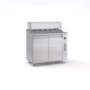 Ψυγείο saladette 2 πόρτες χωρίς μηχανή για 5 GN 1/4 105χ70χ126 εκ