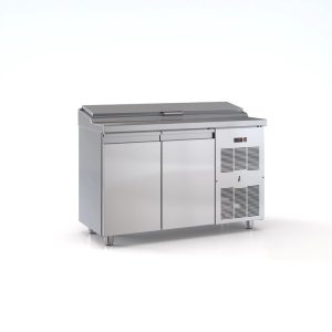 Ψυγείο saladette με 2 πόρτες μηχανή δεξιά για 8 GN 1/4 130χ70χ126 εκ και καπάκι
