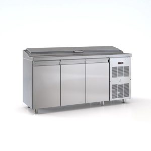 Ψυγείο saladette με 3 πόρτες μηχανή δεξιά για 10 GN 1/4 175χ70χ110 εκ και καπάκι