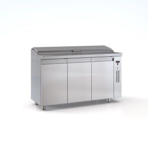 Ψυγείο saladette 3 πόρτες με καπάκι χωρίς μηχανή για 7 GN 1/4 150χ70χ126 εκ