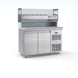 ψυγείο πίτσας με 2 πόρτες & σαλατων για 6 GN 135X75X140 εκ